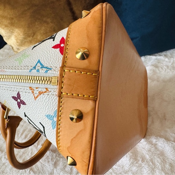 Louis Vuitton Alma PMTop Handle Bag White Multicolour Leather Monogram Murakami - Picture 9 of 13